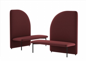 朱砂红异形靠椅沙发模型