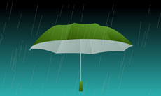 下大雨中的雨伞flash动画