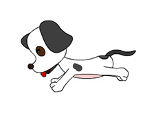 卡通白色小狗奔跑flash动画