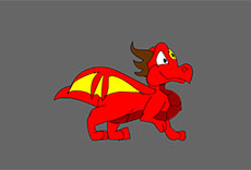 红色恐龙奔跑flash动画