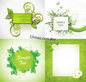绿色植物装饰框矢量素材