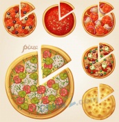 美味披萨快餐设计矢量素材