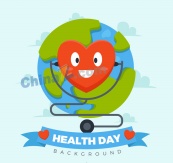 创意世界健康日爱心听诊器