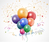 彩色节日庆祝气球束矢量