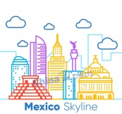 彩绘墨西哥著名建筑矢量素材