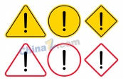 红黄警告标志矢量素材