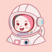 可爱宇航员插画设计素材