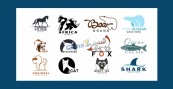 动物主题标志logo设计矢量