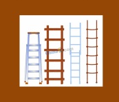 四种不同梯子素材合矢量模板