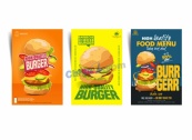 汉堡新品限时优惠宣传单模板