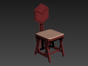 复古3D椅子模型设计