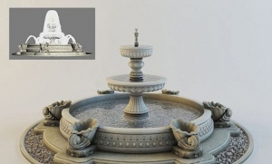 欧式喷泉3d模型