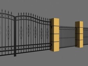 铁艺大门围栏3D模型