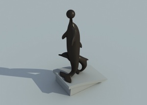 海豚雕塑3D模型设计