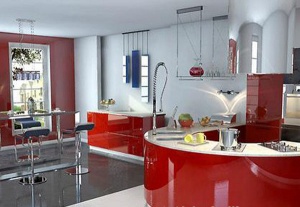 美式厨房3D模型设计