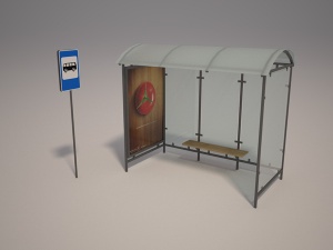 公交站3D模型设计