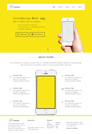黄色风格手机APP官网模板