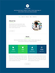蓝色背景企业官网网站模板