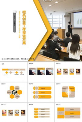 橙色商务创业工作报告方案计划书PPT模板