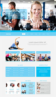 蓝色健身课程网站模板