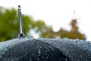 黑色雨伞和雨滴图片