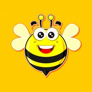 卡通蜜蜂黄色背景图片