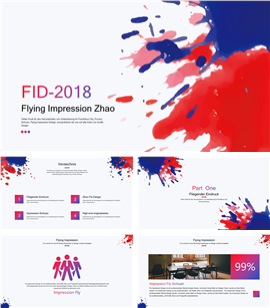 渐变色工作竞聘报告PPT模板