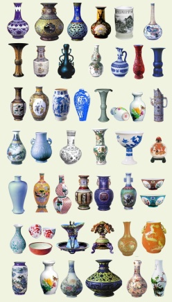 古典陶瓷花瓶psd素材