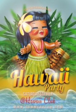 夏威夷卡通psd设计海报