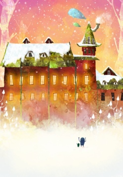 雪地里的城堡PSD卡通素材