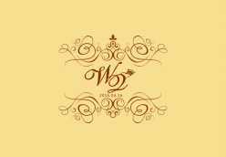 米黄色背景婚礼logo