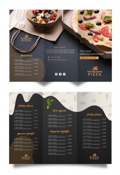 三折页披萨菜单设计模板