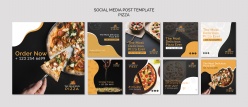 正方形披萨宣传册PSD模板