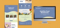 有机健康餐饮网页模板PS素材