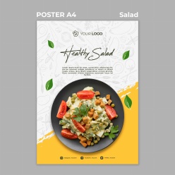 健康沙拉午餐海报