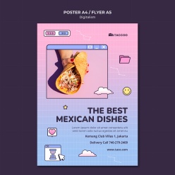 墨西哥餐厅广告海报模板