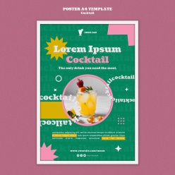 鸡尾酒菜单海报模板设计