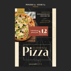 披萨美食餐厅招贴模板