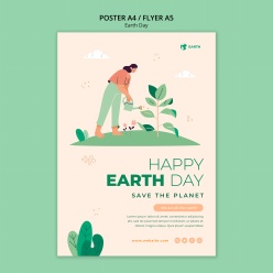 世界地球日插画海报设计