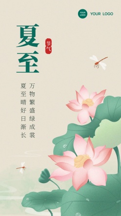 夏至中国节气国风海报设计