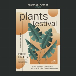 自然植物宣传海报模板设计