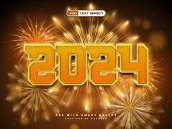 2024新年烟花背景海报设计
