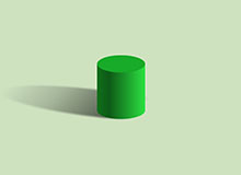 纯CSS3绿色圆柱体图形特效