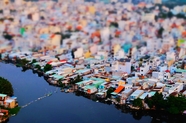 越南西贡贫民窟鸟瞰图