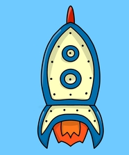 火箭卡通插画图片