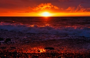 大海海平线日出风光图片