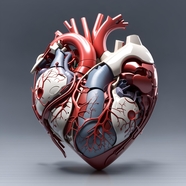机械电子心脏3D模型摄影图片