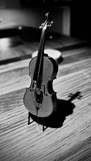 黑白风格小提琴乐器摄影图片