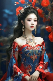 身穿传统中国元素服饰美女写真图片