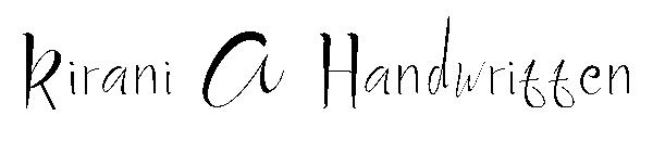 Kirani A Handwritten字体